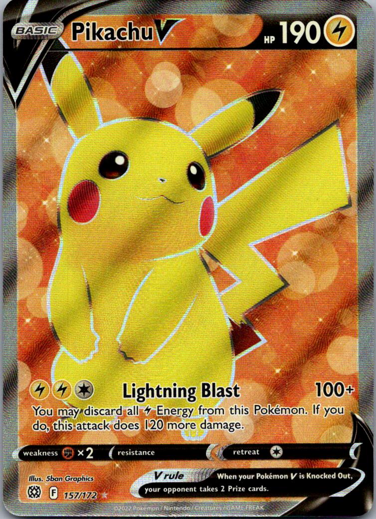 SWSH09: Brilliant Stars Pikachu V (Full Art) #157/172