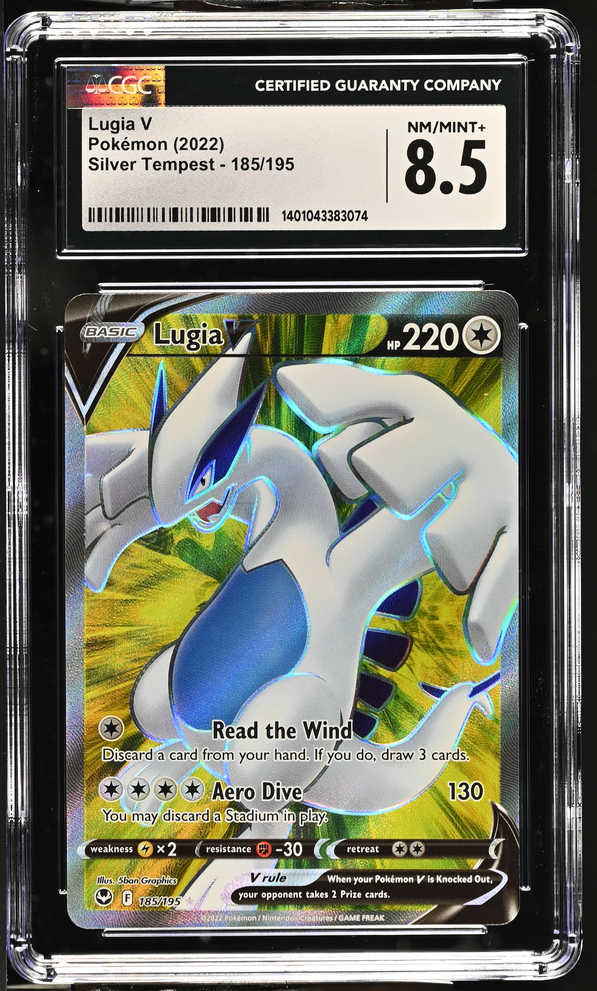 2022 Silver Tempest Lugia VCard Name: Lugia V

Card Variation:

Set: 2022 Silver Tempest

Card #: #185/195


Please check out our other listings for more great Pokémon cards. #185/195 CGC 8.5