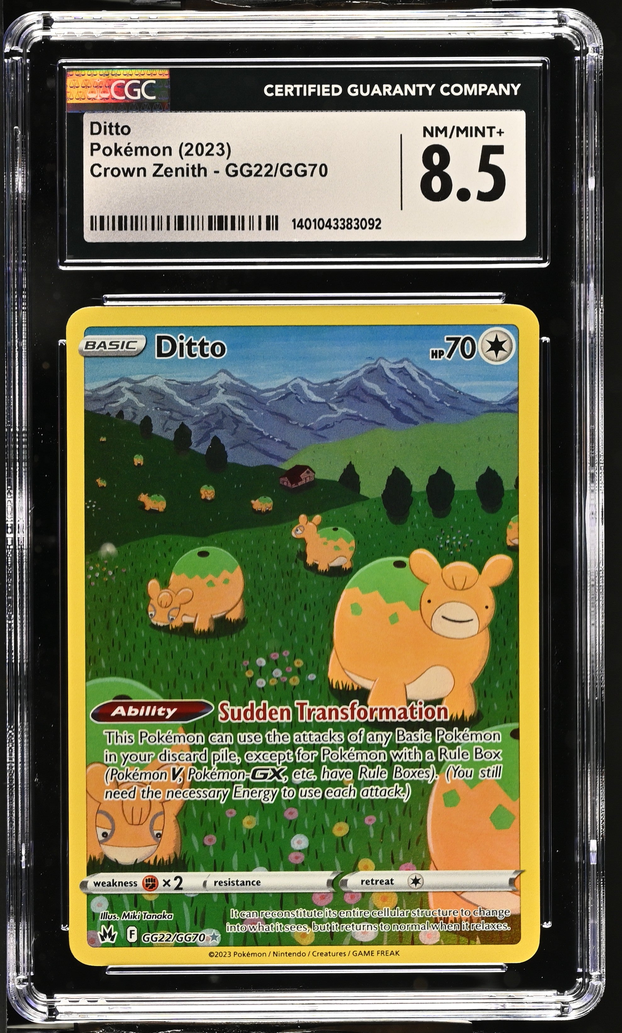 2023 Crown Zenith Ditto #GG22/GG70 CGC 8.5

Card Name: Ditto

Card Variation:

Set: 2023 Crown Zenith

Card #: #GG22/GG70

Please check out our other listings for more great Pokémon cards.