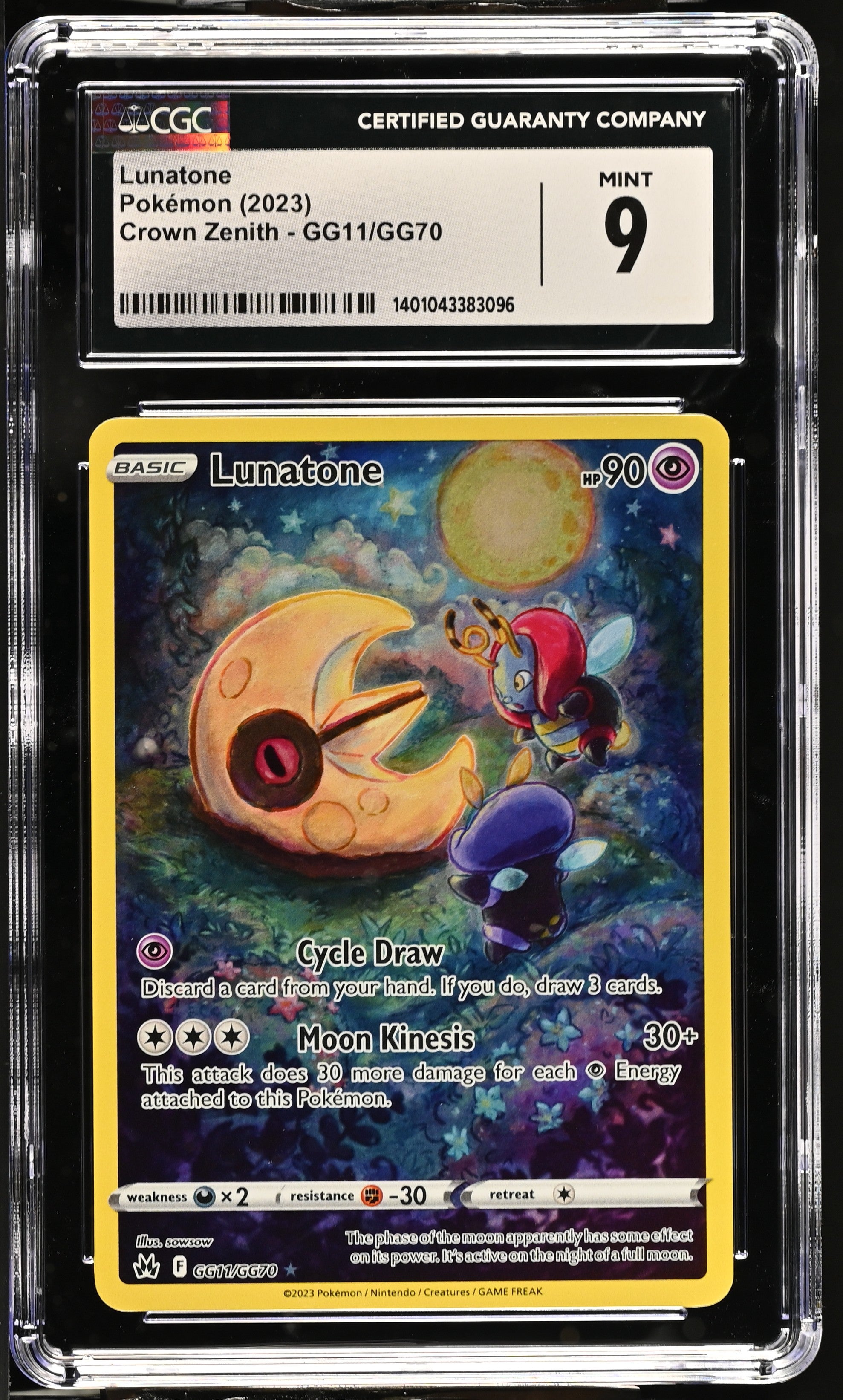 2023 Crown Zenith Lunatone #GG11/GG70 CGC 9

2023 Crown Zenith Lumineon V #GG39/GG70 CGC 10

Card Name: Lumineon V

Card Variation:

Set: 2023 Crown Zenith

Card #: #GG39/GG70

Please check out our other listings for more great Pokémon cards.