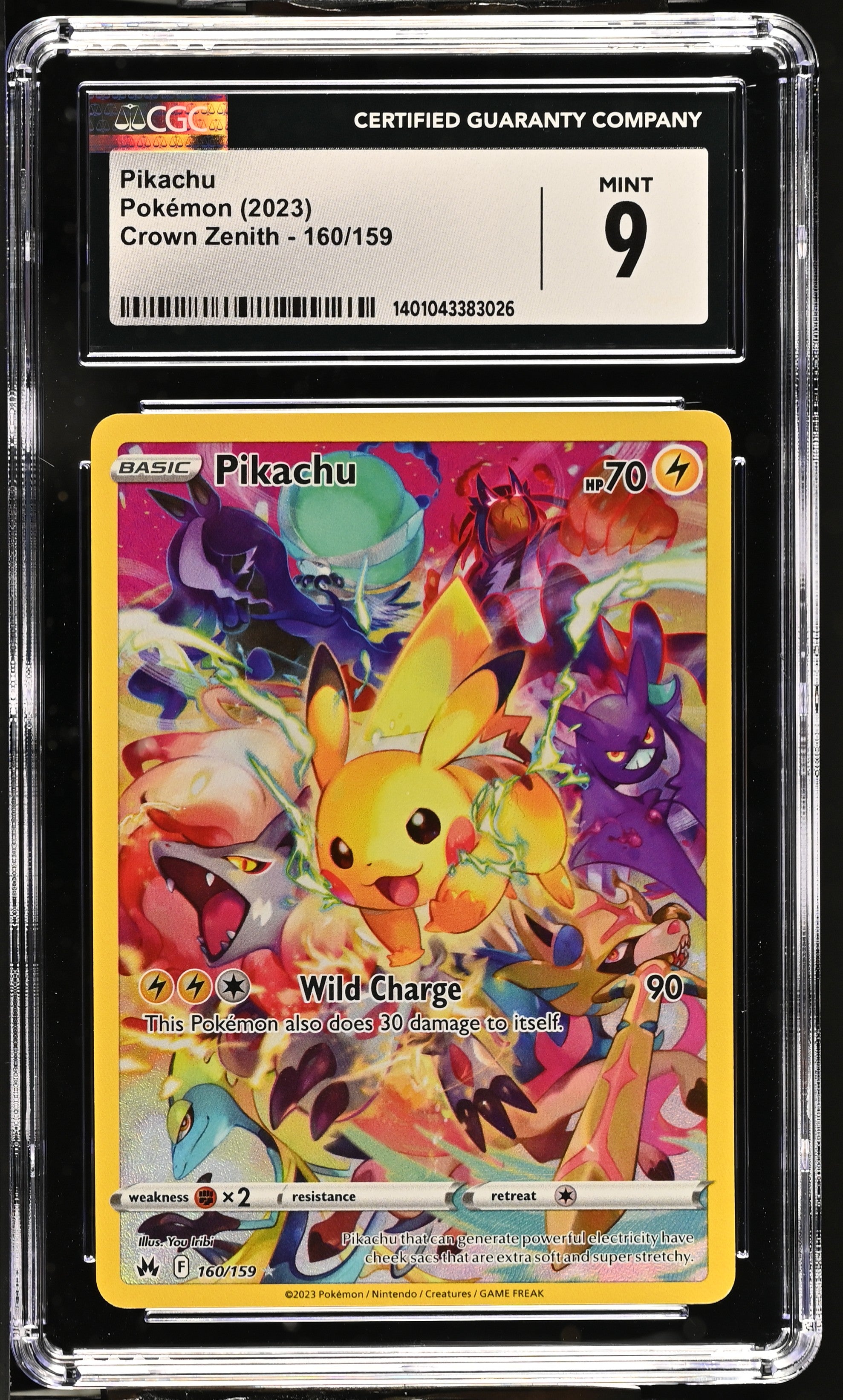 2023 Crown Zenith Pikachu #160/159 CGC 9