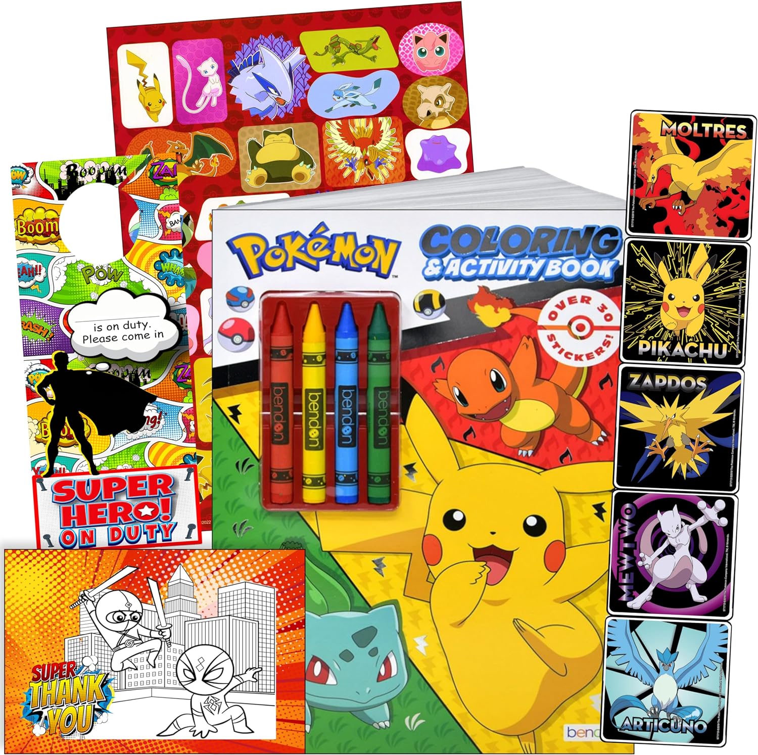 Unleash your inner Pokemon fan with our Stickers Activity Set! Decorate your belongings with our variety of stickers featuring your favorite characters. Perfect for kids and collectors alike. Gotta catch 'em all!